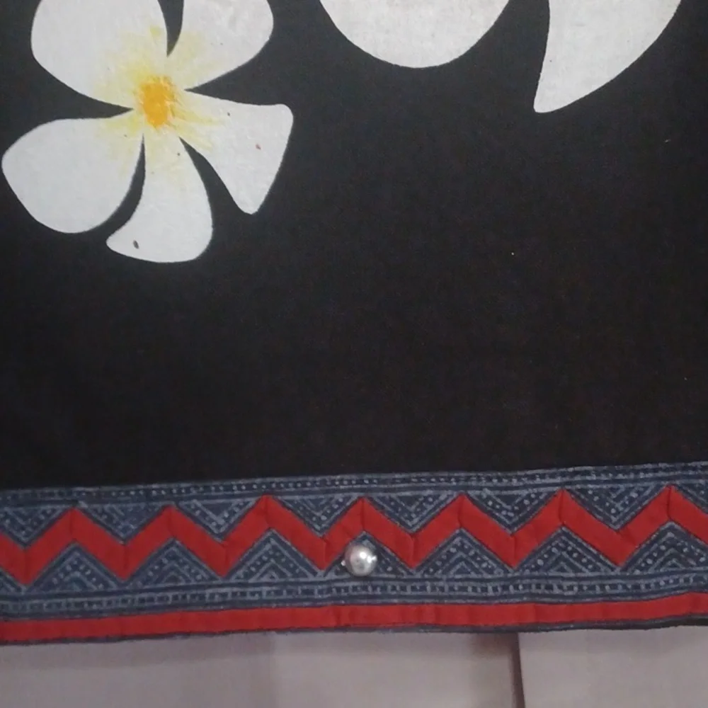Boho Black Floral Shoulder Bag, Festival, Artisan Style